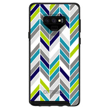 DistinctInk™ OtterBox Symmetry Series Case for Apple iPhone / Samsung Galaxy / Google Pixel - Teal Navy Grey Herringbone