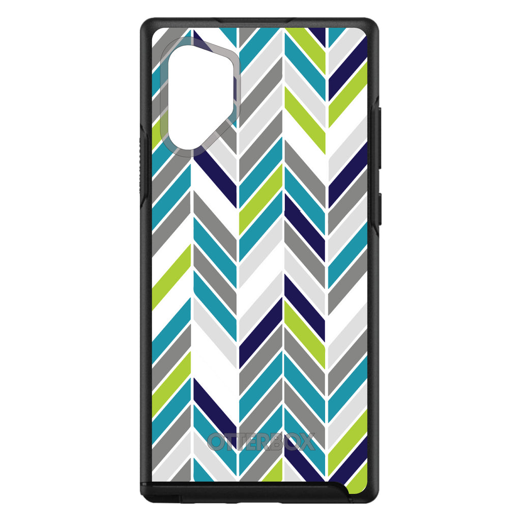 Teal Navy Grey Herringbone OtterBox Symmetry Case for iPhone & Galaxy, view 12
