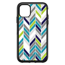 DistinctInk™ OtterBox Symmetry Series Case for Apple iPhone / Samsung Galaxy / Google Pixel - Teal Navy Grey Herringbone