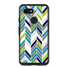 DistinctInk™ OtterBox Symmetry Series Case for Apple iPhone / Samsung Galaxy / Google Pixel - Teal Navy Grey Herringbone