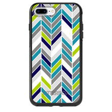 DistinctInk™ OtterBox Symmetry Series Case for Apple iPhone / Samsung Galaxy / Google Pixel - Teal Navy Grey Herringbone