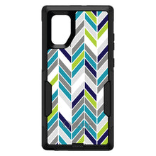 DistinctInk™ OtterBox Commuter Series Case for Apple iPhone or Samsung Galaxy - Teal Navy Grey Herringbone