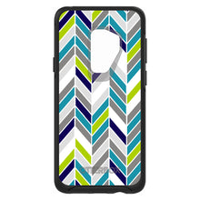 DistinctInk™ OtterBox Symmetry Series Case for Apple iPhone / Samsung Galaxy / Google Pixel - Teal Navy Grey Herringbone