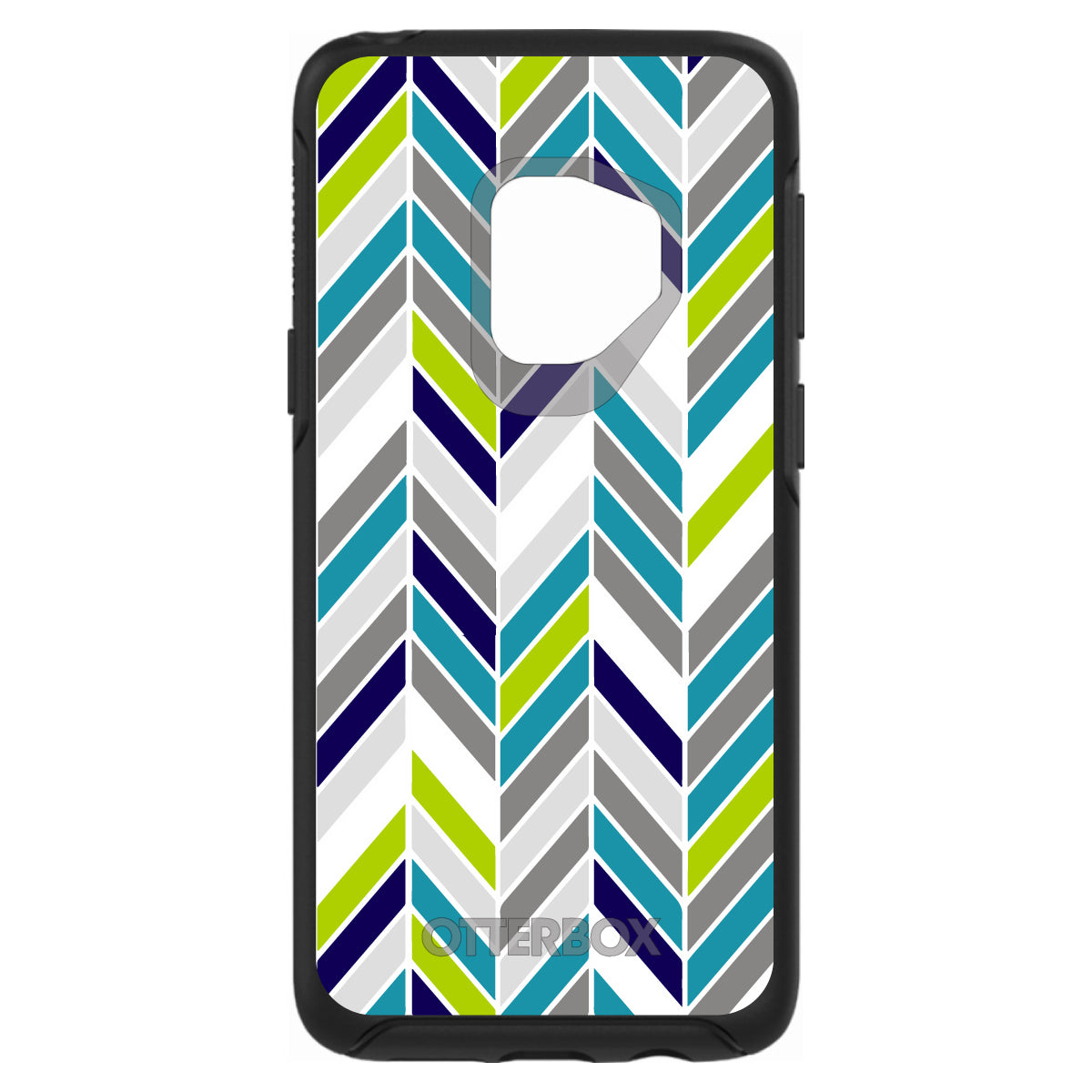Teal Navy Grey Herringbone OtterBox Symmetry Case for iPhone & Galaxy, view 8