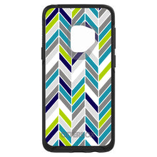 DistinctInk™ OtterBox Symmetry Series Case for Apple iPhone / Samsung Galaxy / Google Pixel - Teal Navy Grey Herringbone
