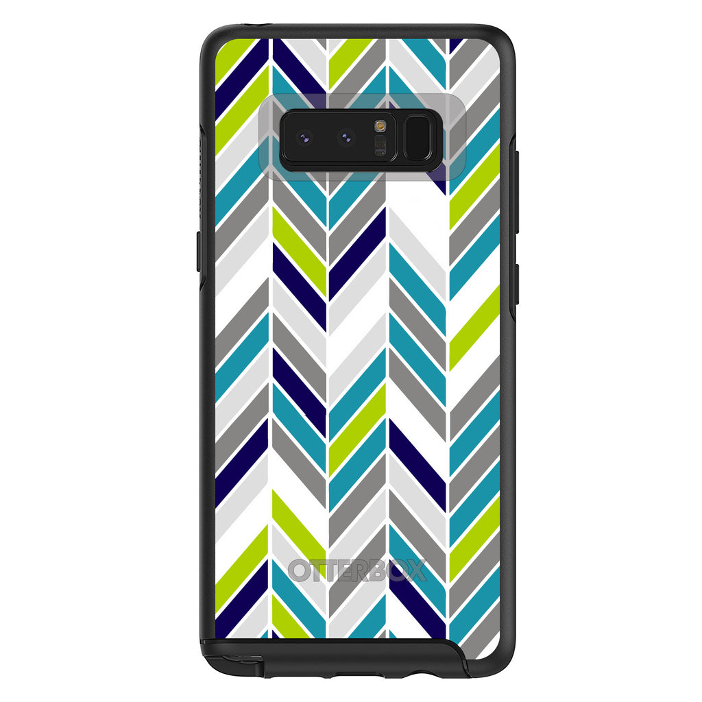 Teal Navy Grey Herringbone OtterBox Symmetry Case for iPhone & Galaxy, view 14