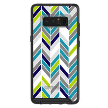 DistinctInk™ OtterBox Symmetry Series Case for Apple iPhone / Samsung Galaxy / Google Pixel - Teal Navy Grey Herringbone