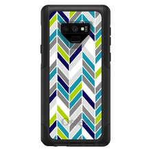 DistinctInk™ OtterBox Commuter Series Case for Apple iPhone or Samsung Galaxy - Teal Navy Grey Herringbone