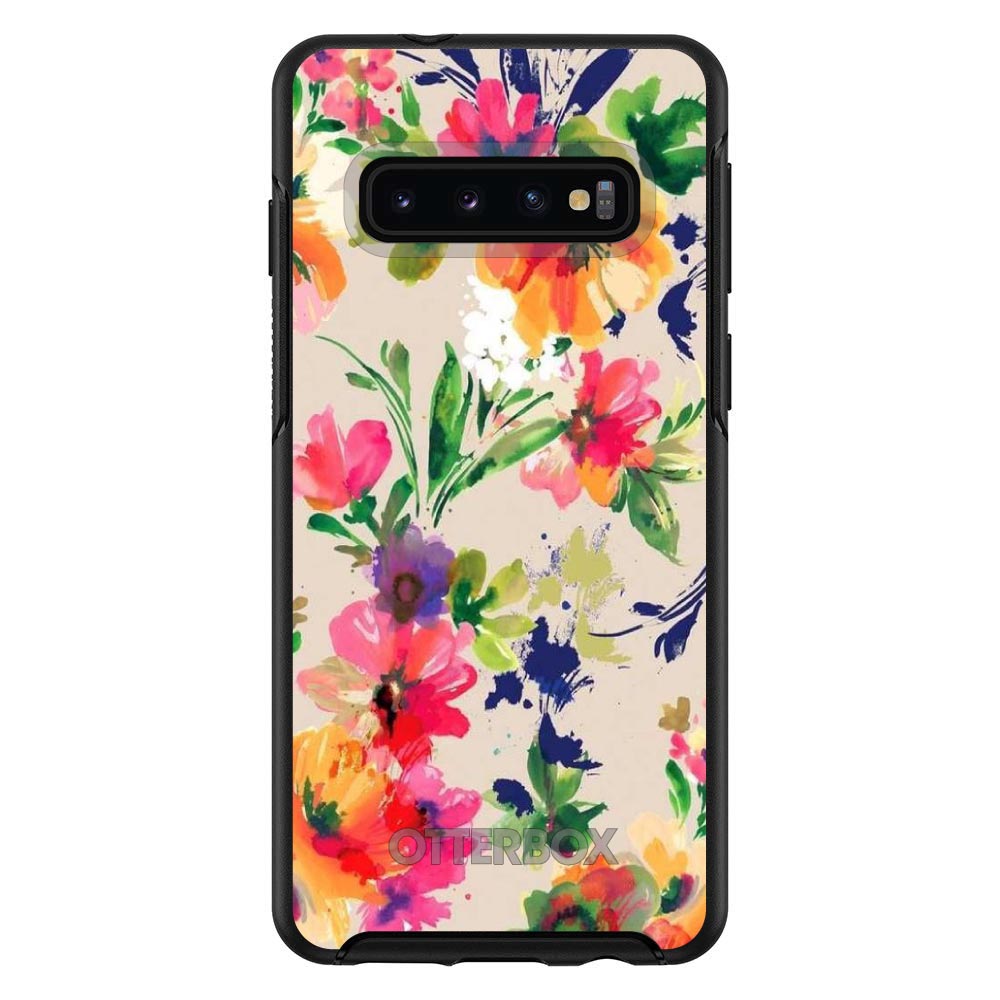 Pink Purple Floral Flowers OtterBox Symmetry Case for iPhone & Galaxy, view 6