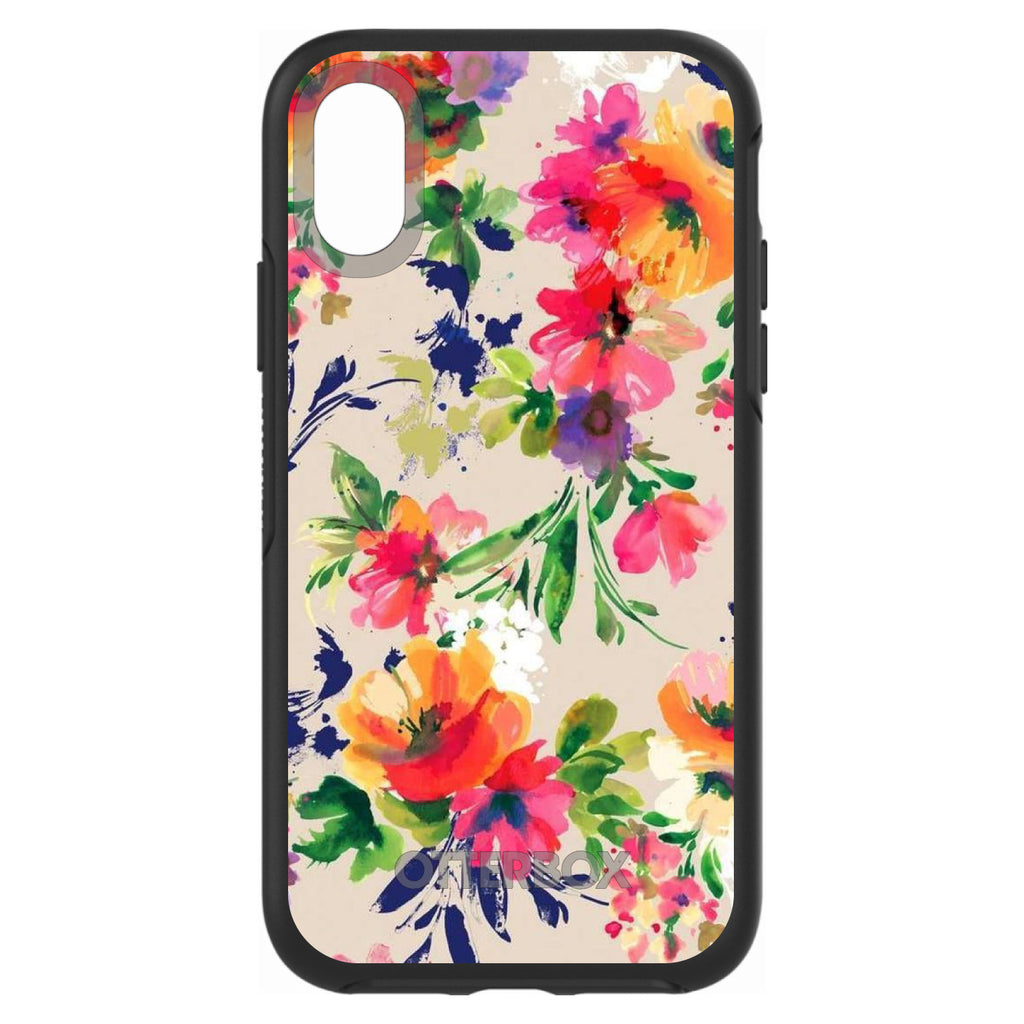 Pink Purple Floral Flowers OtterBox Symmetry Case for iPhone & Galaxy, view 4