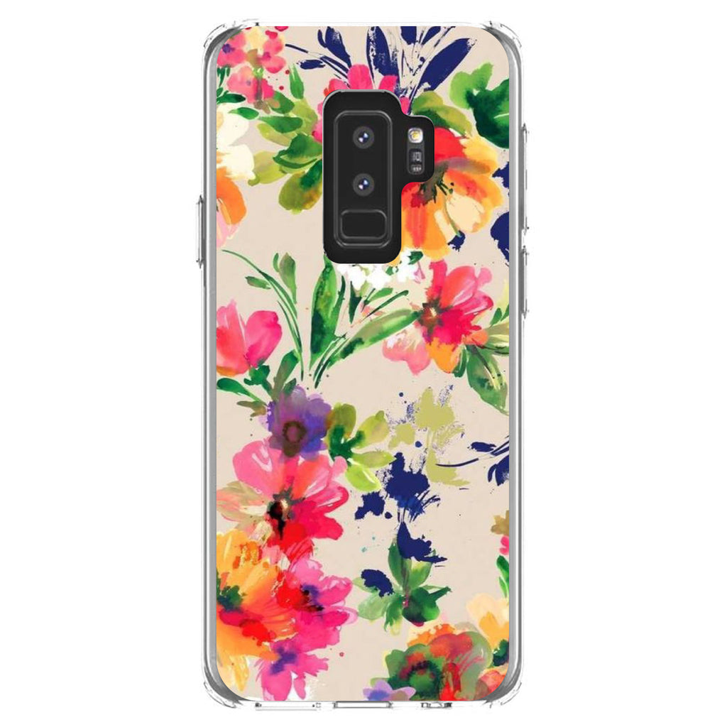Pink Purple Floral Flowers Clear Shockproof iPhone Case, view 20