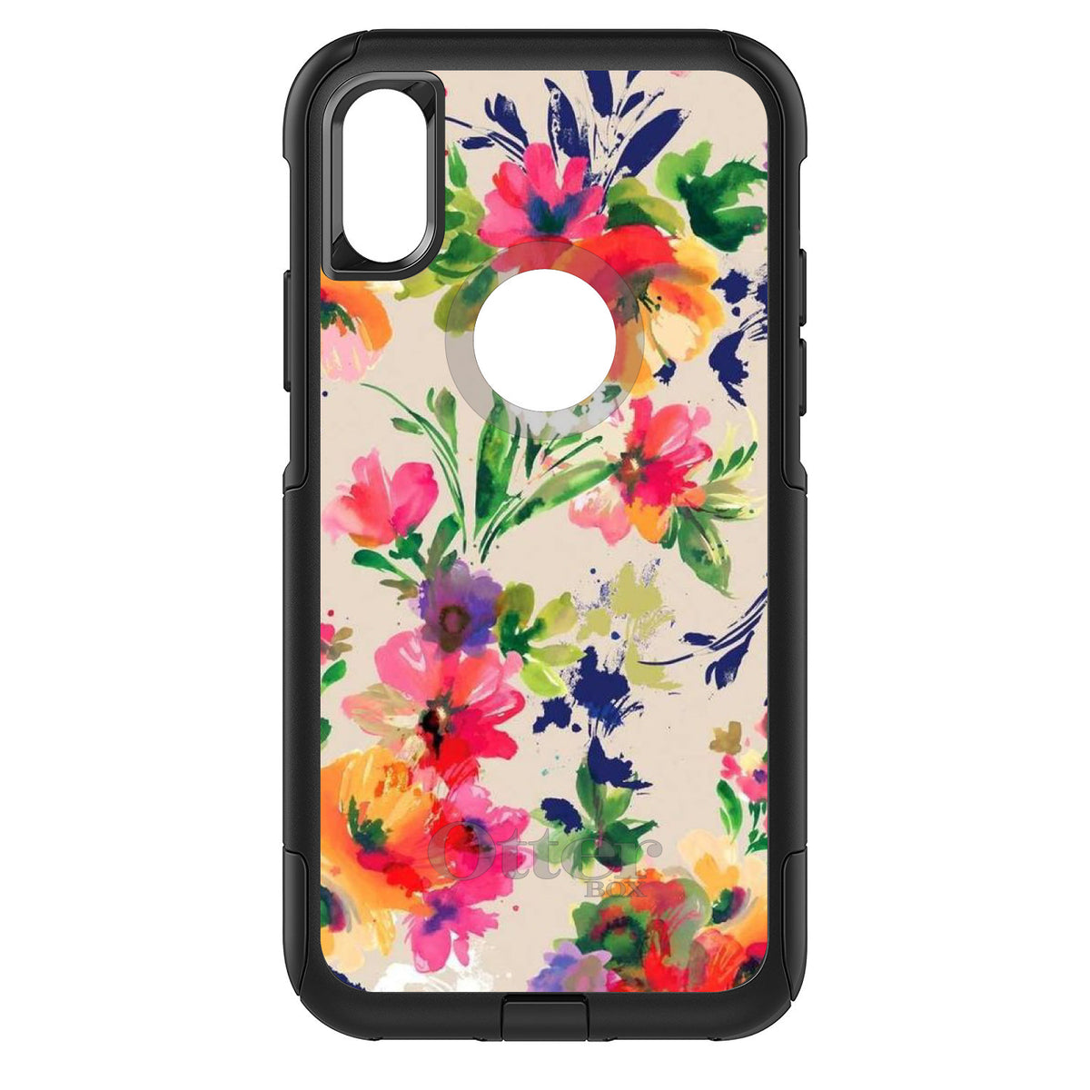 Pink Purple Floral Flowers OtterBox Commuter Case for iPhone & Galaxy, view 3