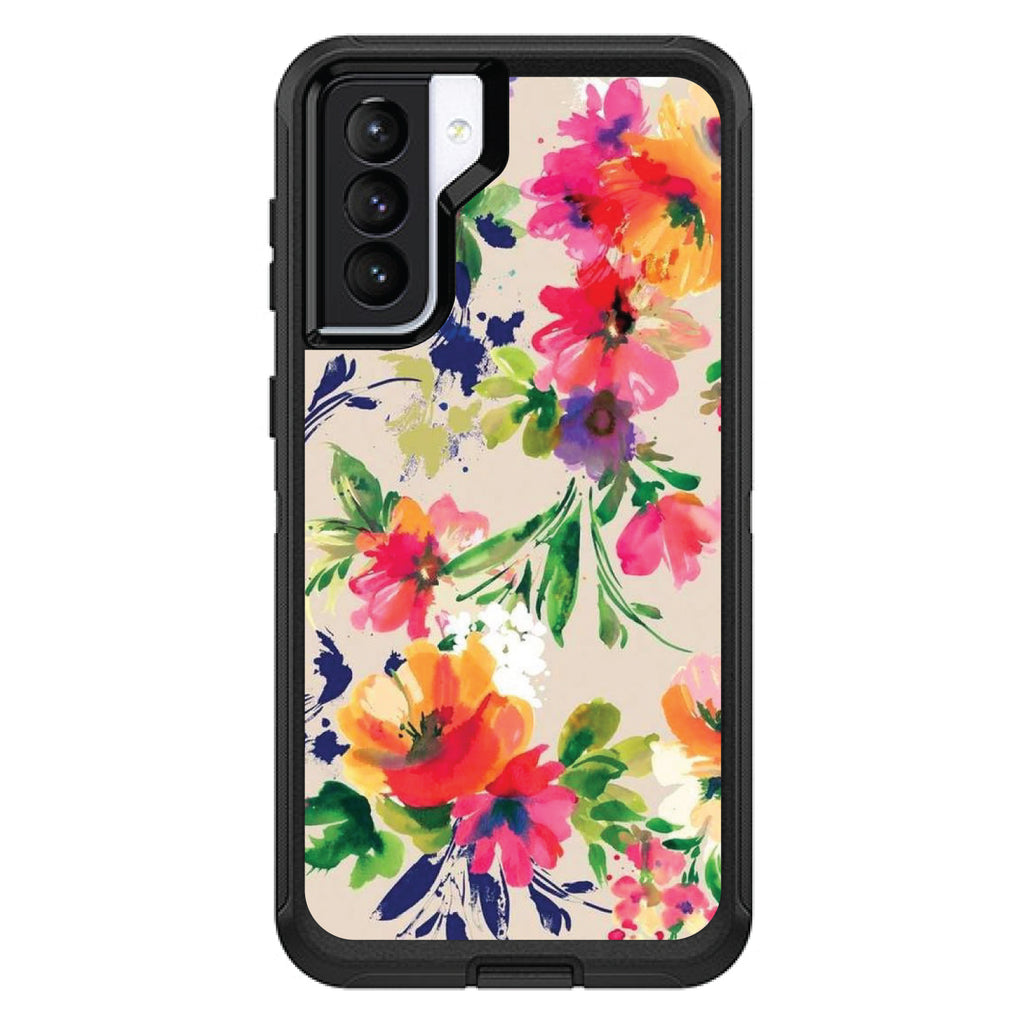 Pink Purple Floral Flowers OtterBox Defender Case for iPhone & Galaxy, view 5