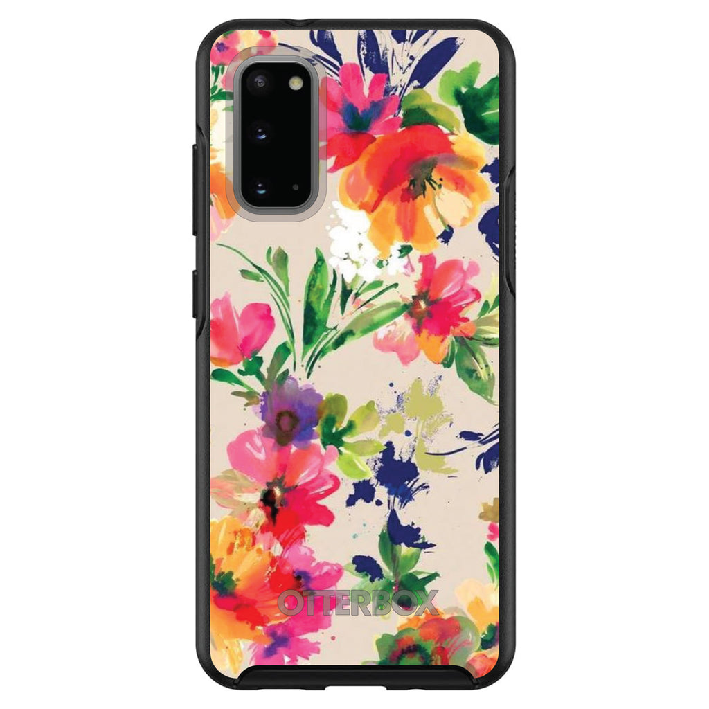 Pink Purple Floral Flowers OtterBox Symmetry Case for iPhone & Galaxy, view 5