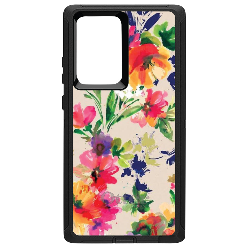 Pink Purple Floral Flowers OtterBox Defender Case for iPhone & Galaxy, view 13