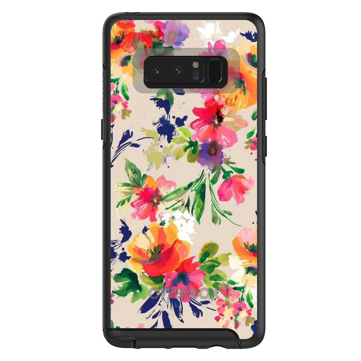 Pink Purple Floral Flowers OtterBox Symmetry Case for iPhone & Galaxy, view 14