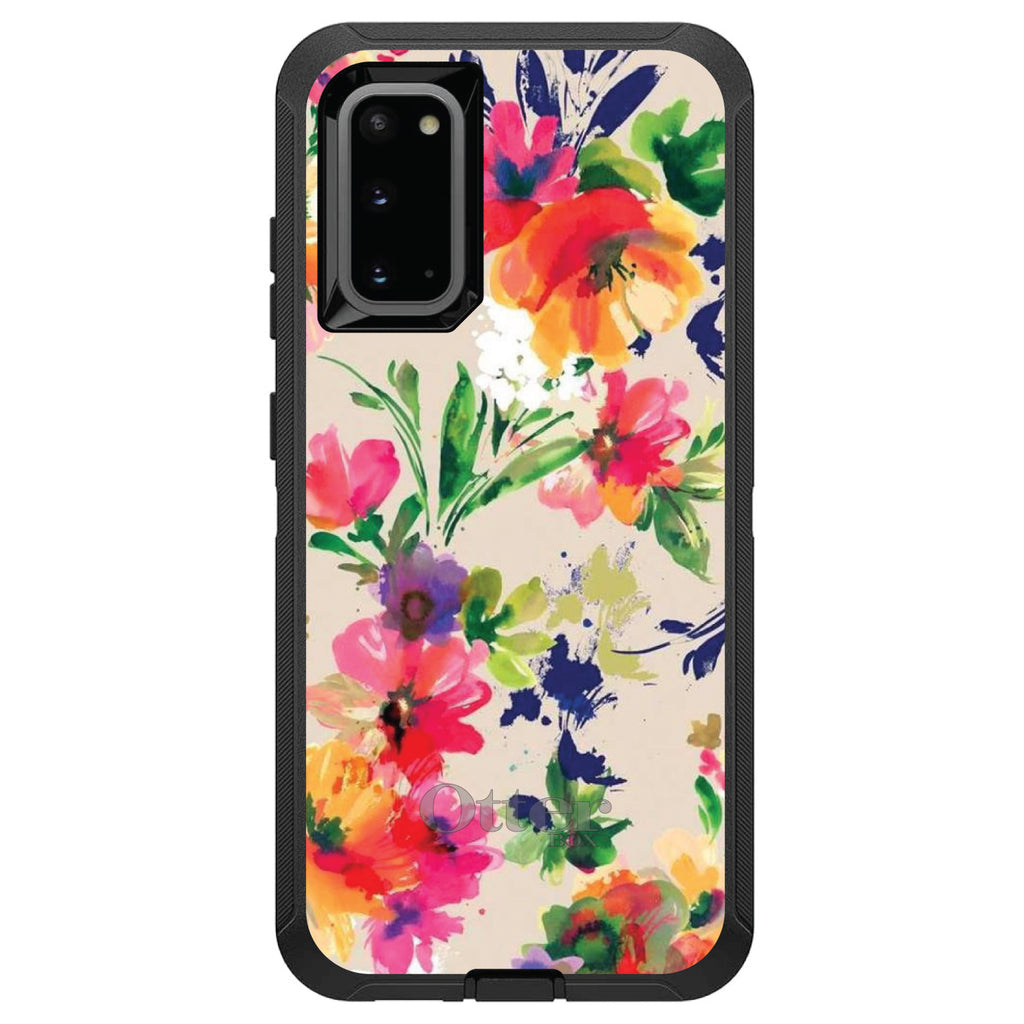 Pink Purple Floral Flowers OtterBox Defender Case for iPhone & Galaxy, view 8