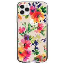 DistinctInk® Clear Shockproof Hybrid Case for Apple iPhone / Samsung Galaxy / Google Pixel - Pink Purple Floral Flowers