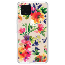 DistinctInk® Clear Shockproof Hybrid Case for Apple iPhone / Samsung Galaxy / Google Pixel - Pink Purple Floral Flowers
