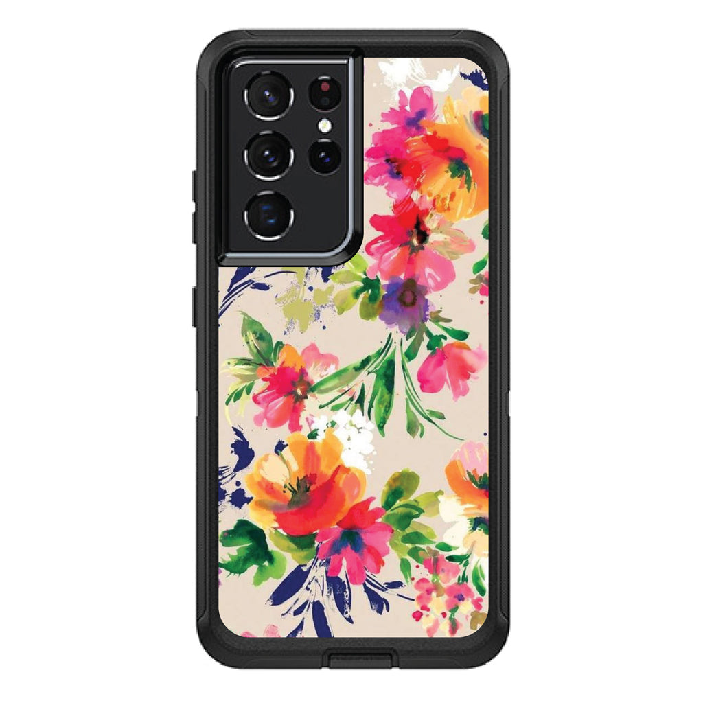 Pink Purple Floral Flowers OtterBox Defender Case for iPhone & Galaxy, view 7