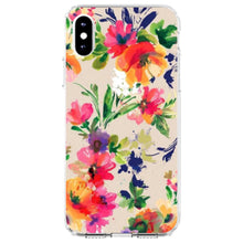 DistinctInk® Clear Shockproof Hybrid Case for Apple iPhone / Samsung Galaxy / Google Pixel - Pink Purple Floral Flowers