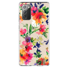 DistinctInk® Clear Shockproof Hybrid Case for Apple iPhone / Samsung Galaxy / Google Pixel - Pink Purple Floral Flowers