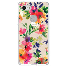 DistinctInk® Clear Shockproof Hybrid Case for Apple iPhone / Samsung Galaxy / Google Pixel - Pink Purple Floral Flowers