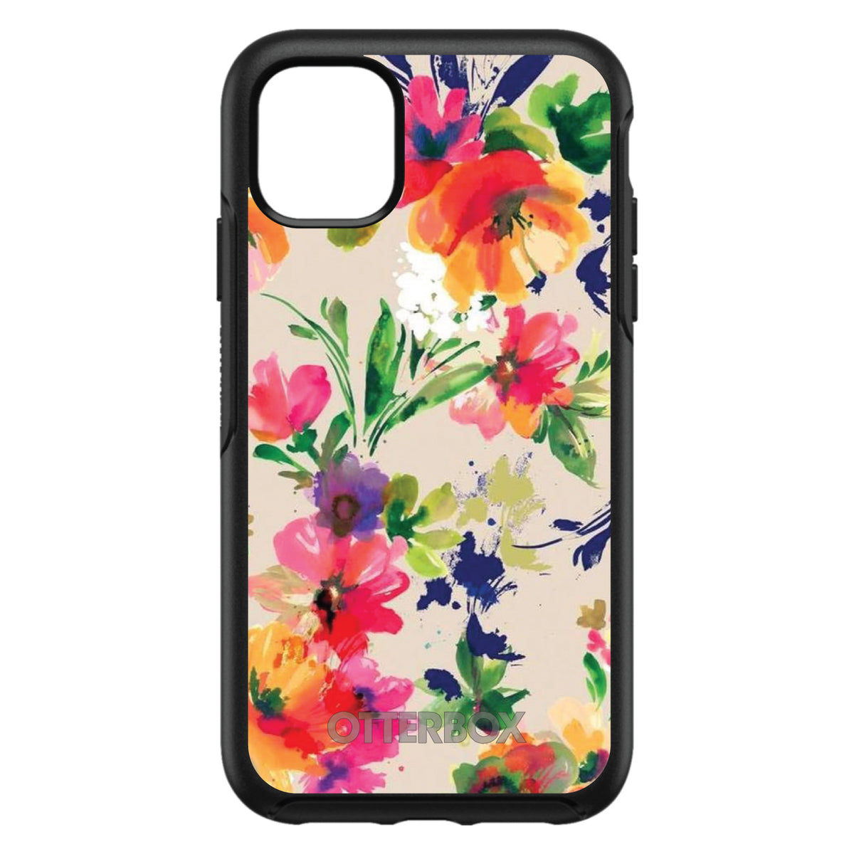 Pink Purple Floral Flowers OtterBox Symmetry Case for iPhone & Galaxy