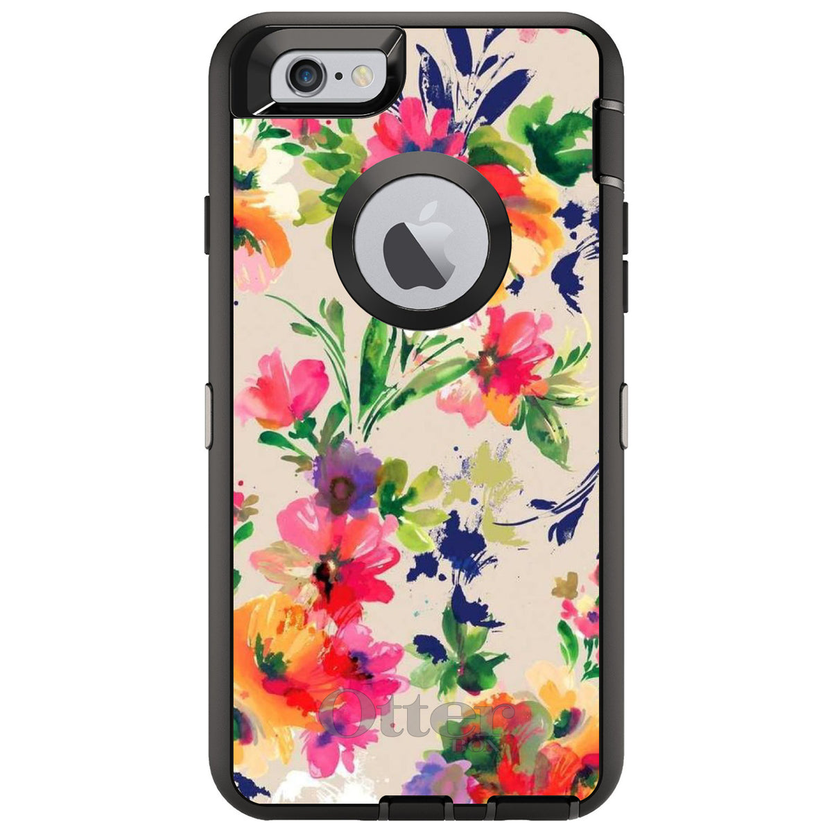 Pink Purple Floral Flowers OtterBox Defender Case for iPhone & Galaxy, view 4