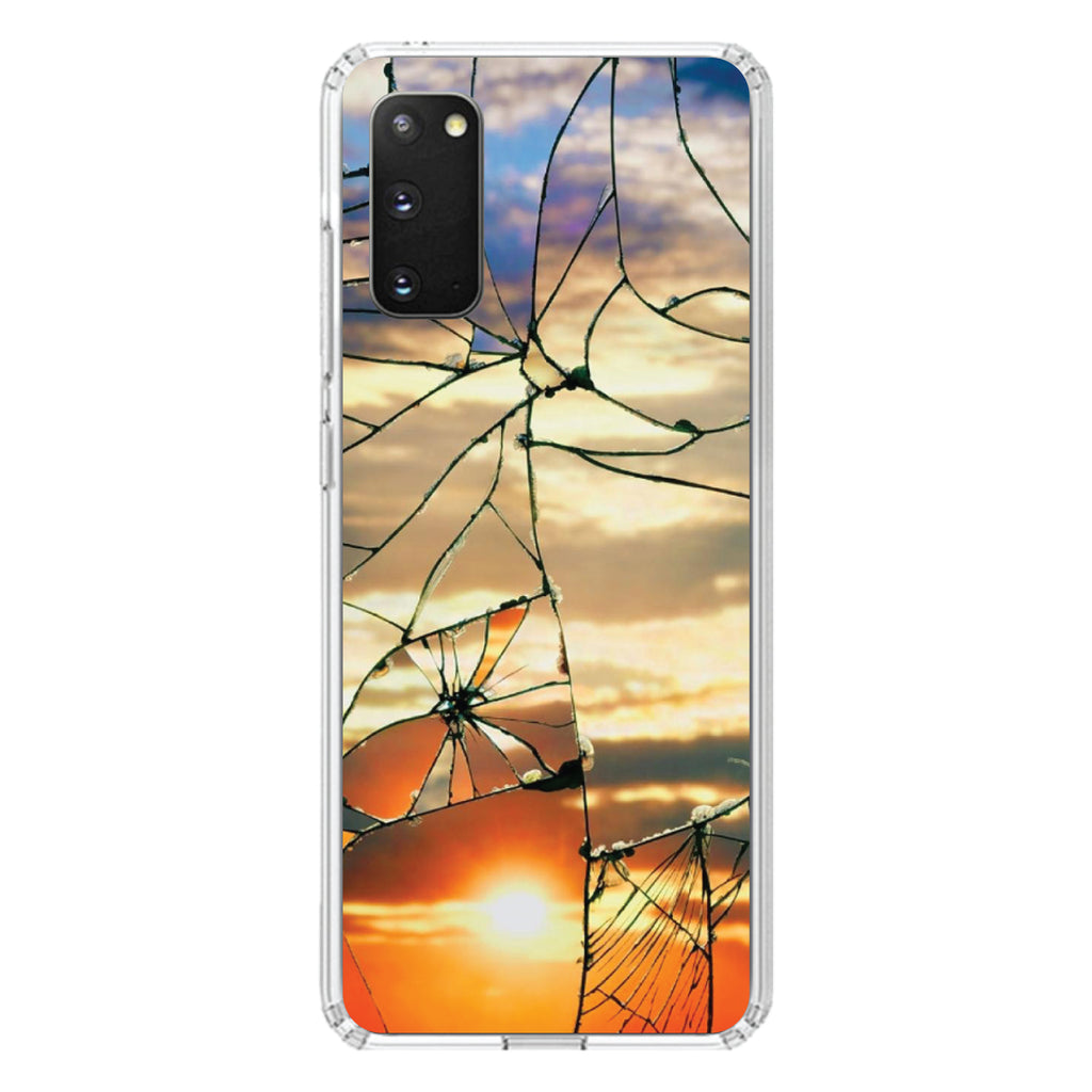 Shattered Glass Sunrise Clear Shockproof iPhone Case, view 14