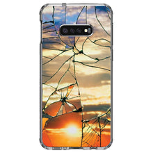 DistinctInk® Clear Shockproof Hybrid Case for Apple iPhone / Samsung Galaxy / Google Pixel - Shattered Glass Sunrise