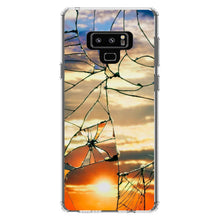 DistinctInk® Clear Shockproof Hybrid Case for Apple iPhone / Samsung Galaxy / Google Pixel - Shattered Glass Sunrise