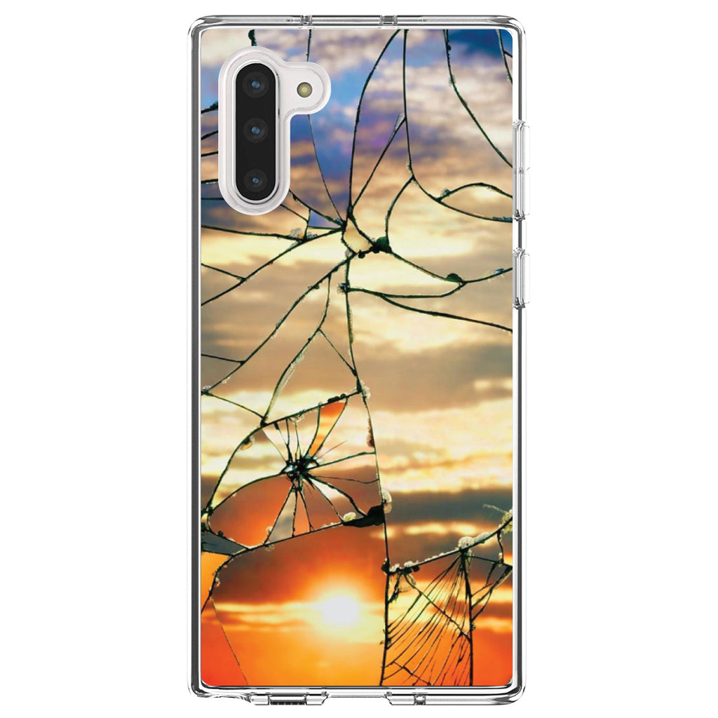 Shattered Glass Sunrise Clear Shockproof iPhone Case, view 9