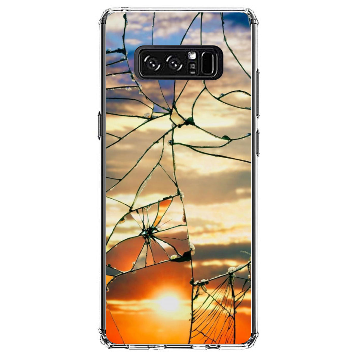Shattered Glass Sunrise Clear Shockproof iPhone Case, view 12