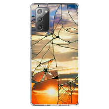 DistinctInk® Clear Shockproof Hybrid Case for Apple iPhone / Samsung Galaxy / Google Pixel - Shattered Glass Sunrise