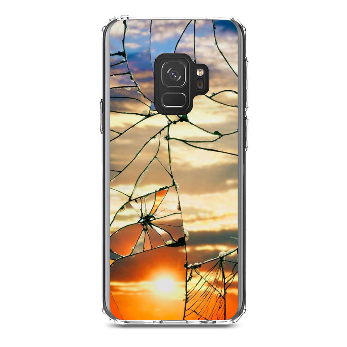 Shattered Glass Sunrise Clear Shockproof iPhone Case, view 19