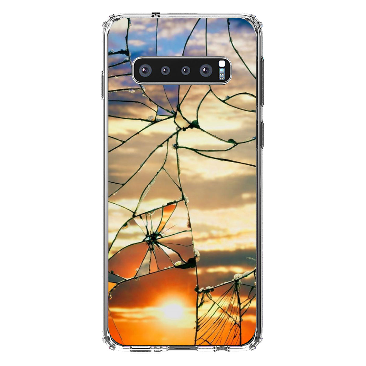 Shattered Glass Sunrise Clear Shockproof iPhone Case, view 16