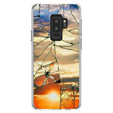 DistinctInk® Clear Shockproof Hybrid Case for Apple iPhone / Samsung Galaxy / Google Pixel - Shattered Glass Sunrise
