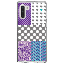 DistinctInk® Clear Shockproof Hybrid Case for Apple iPhone / Samsung Galaxy / Google Pixel - Purple Teal Grey Patterns
