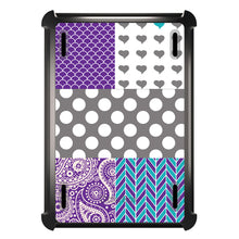 DistinctInk™ OtterBox Defender Series Case for Apple iPad / iPad Pro / iPad Air / iPad Mini - Purple Teal Grey Patterns