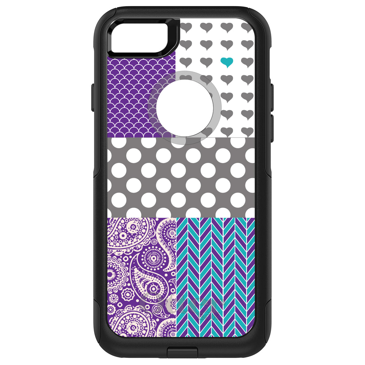 Purple Teal Grey Patterns OtterBox Commuter Case for iPhone & Galaxy