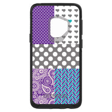 DistinctInk™ OtterBox Symmetry Series Case for Apple iPhone / Samsung Galaxy / Google Pixel - Purple Teal Grey Patterns