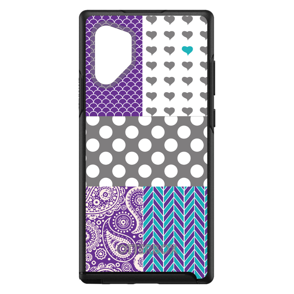 Purple Teal Grey Patterns OtterBox Symmetry Case for iPhone & Galaxy, view 11