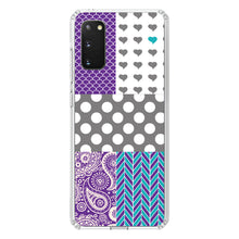 DistinctInk® Clear Shockproof Hybrid Case for Apple iPhone / Samsung Galaxy / Google Pixel - Purple Teal Grey Patterns