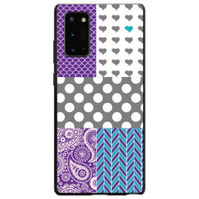 DistinctInk® Hard Plastic Snap-On Case for Apple iPhone or Samsung Galaxy - Purple Teal Grey Patterns