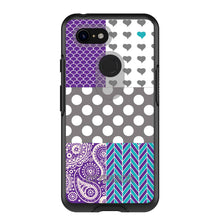 DistinctInk™ OtterBox Symmetry Series Case for Apple iPhone / Samsung Galaxy / Google Pixel - Purple Teal Grey Patterns