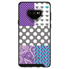 DistinctInk™ OtterBox Symmetry Series Case for Apple iPhone / Samsung Galaxy / Google Pixel - Purple Teal Grey Patterns