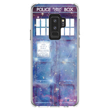 DistinctInk® Clear Shockproof Hybrid Case for Apple iPhone / Samsung Galaxy / Google Pixel - Fading TARDIS Outer Space Stars