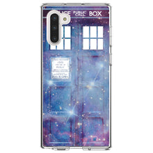 DistinctInk® Clear Shockproof Hybrid Case for Apple iPhone / Samsung Galaxy / Google Pixel - Fading TARDIS Outer Space Stars