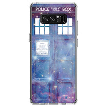 DistinctInk® Clear Shockproof Hybrid Case for Apple iPhone / Samsung Galaxy / Google Pixel - Fading TARDIS Outer Space Stars